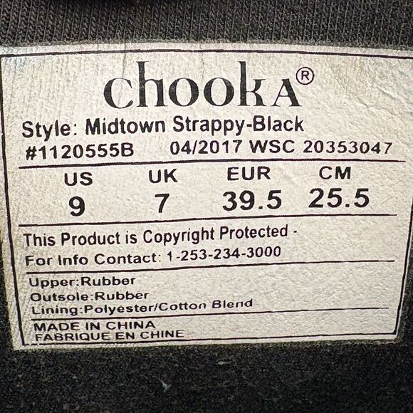 Chooka Midtown Strappy Women's Size 9 Ankle Rain Boot Bootie Waterproof Black - Picture 13 of 13